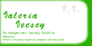 valeria vecsey business card